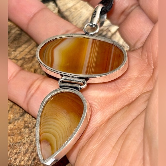 Rustic Color Sardonyx Agate Pendant 2 7/8” - Picture 11 of 15